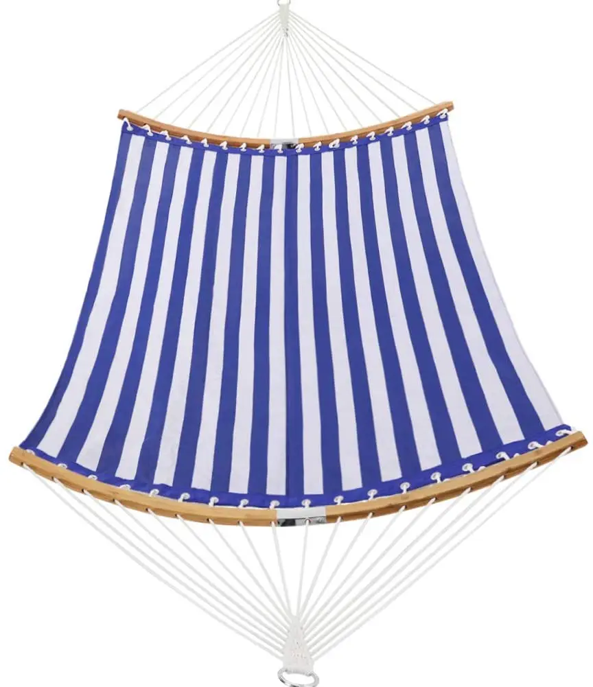 Textilene  quick dry Hammock Curved Bamboo Spreader Bar Hammock for Outdoor Patio Yard