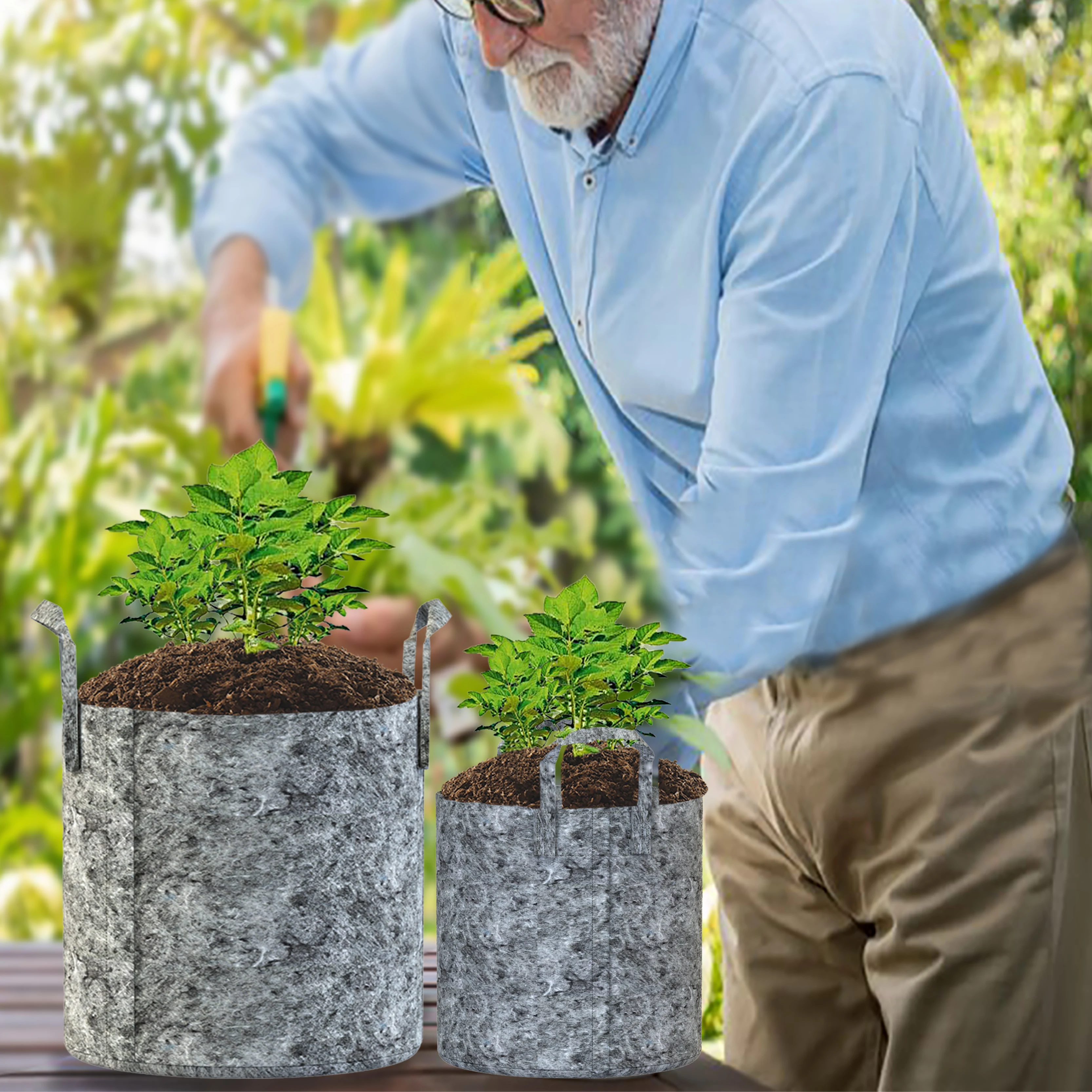Orientrise Customized 2 3 5 7 10 gal grow planter pot non-woven geotextile planting grow bags30gallon fabric grow pots