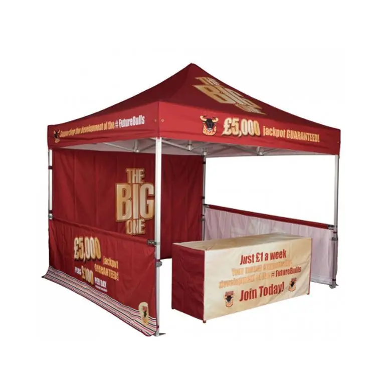 Cheap Portable 3x3 Folding Pop Up Gazebo With Side Walls Printed Canopy Tents For Trade Shows Steel Outdoor Waterproof/