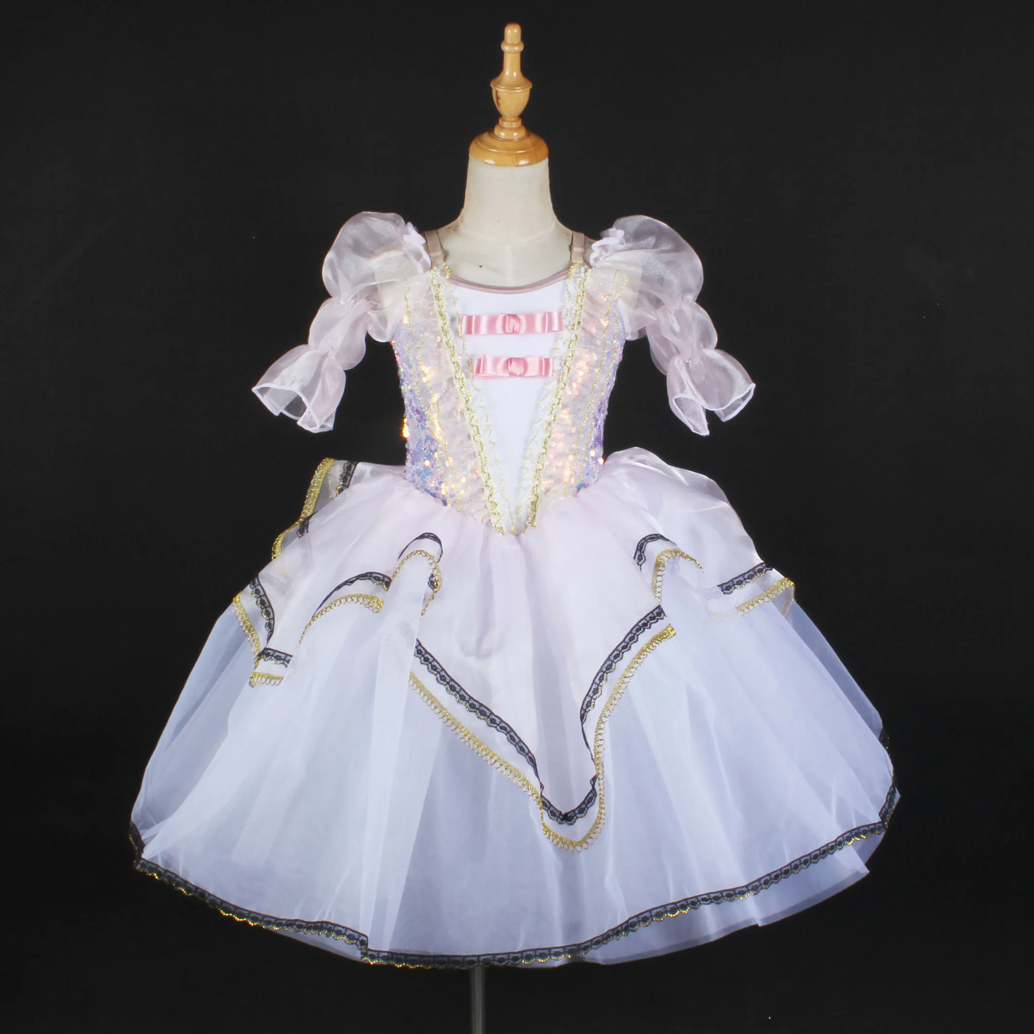 lovely pink party dress court style stage performance long dress shiny sequin performance dance dress