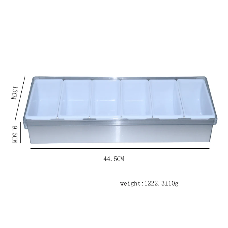 Commercial Kitchen Seasoning Box with Multi-Grid One Six Grid Options Bar Accessories for Restaurants Hotels Wine Beer Storage