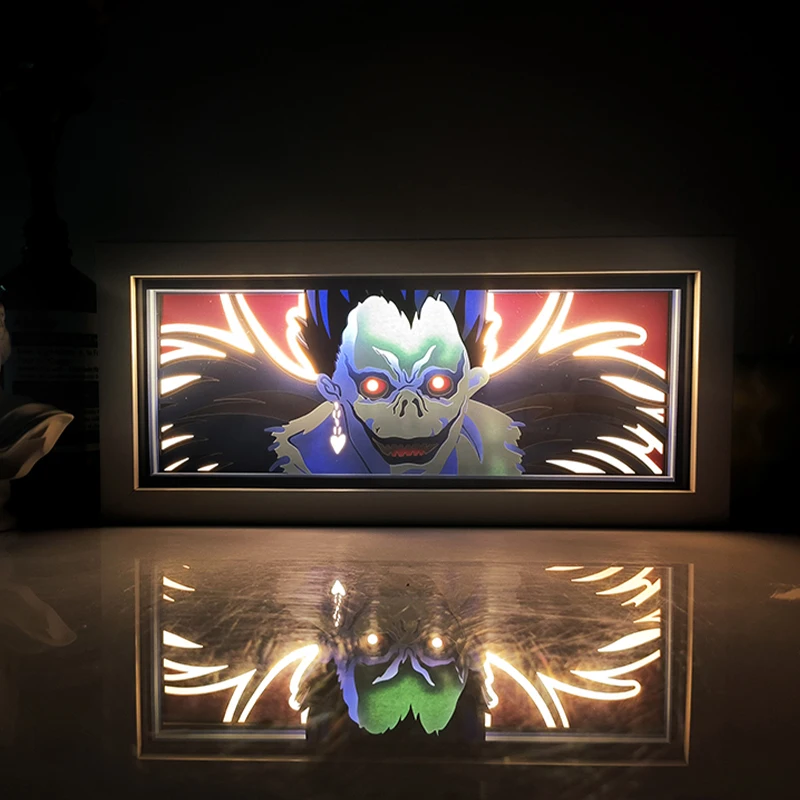 Latest Design Paper Carving Light Box Wood Frame Anime Paper Carving New 3d Lights Gifts For Animation Fans