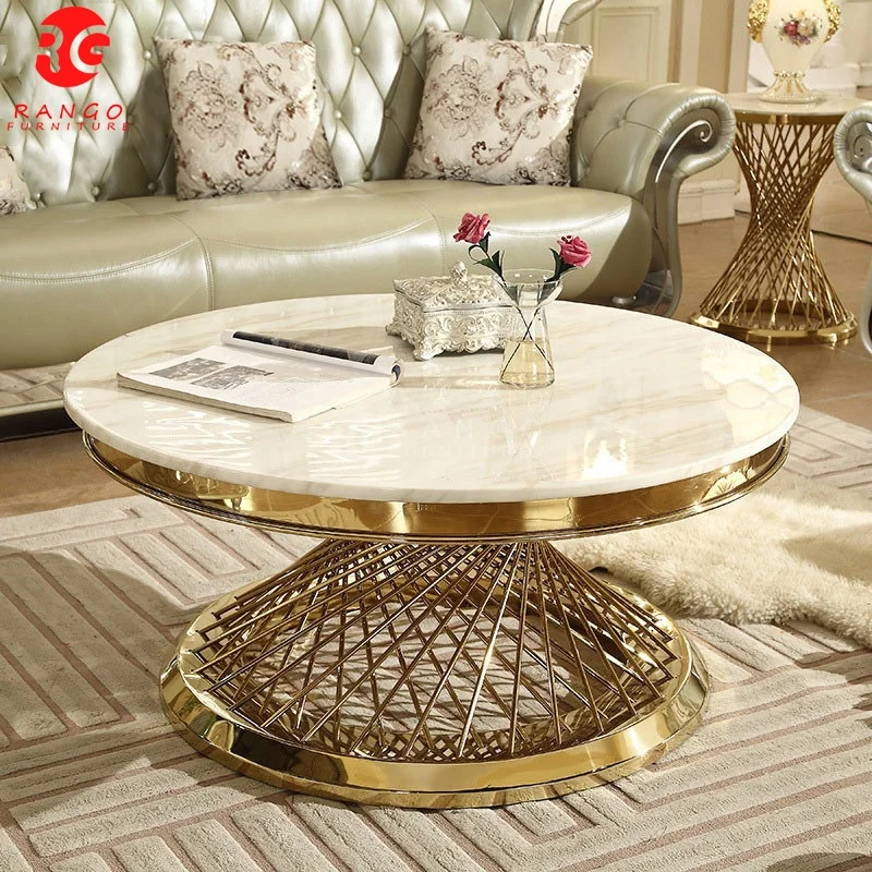 Роскошная мебель для гостиной круглый журнальный столик с мраморным покрытием в скандинавском стиле современный низкого размера салона центральное