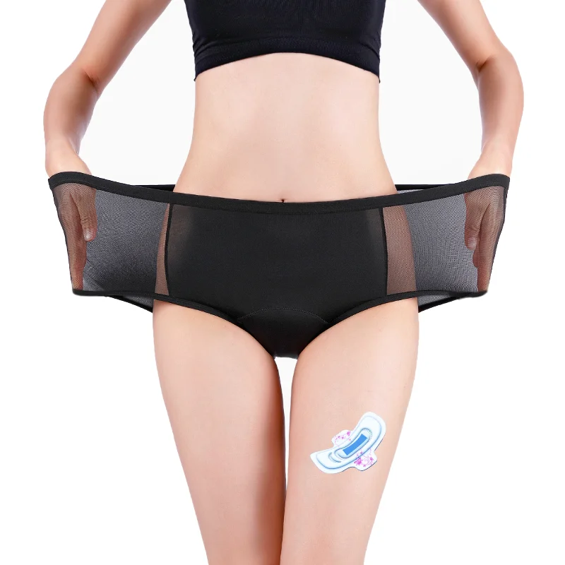 Custom Women Absorb Period 4 Layers Leak Proof Menstrual Panties Organic Period Panties During in Menstruation