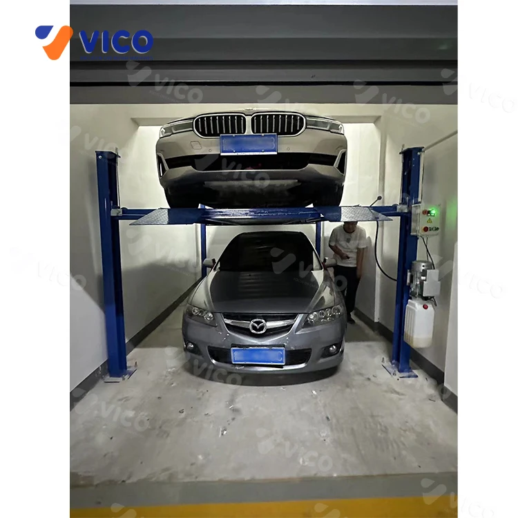 Vico CHEAP Four Post 2-Car Garage Parking Lifts#V4PL2-1.8Professional Manufacturer Car Parking Lift Lifting Table