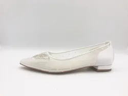 Flat Heel Pumps  in Mesh upper with Butterfly  bridal shoes Women evening party shoes for wedding dyeable satin shoes