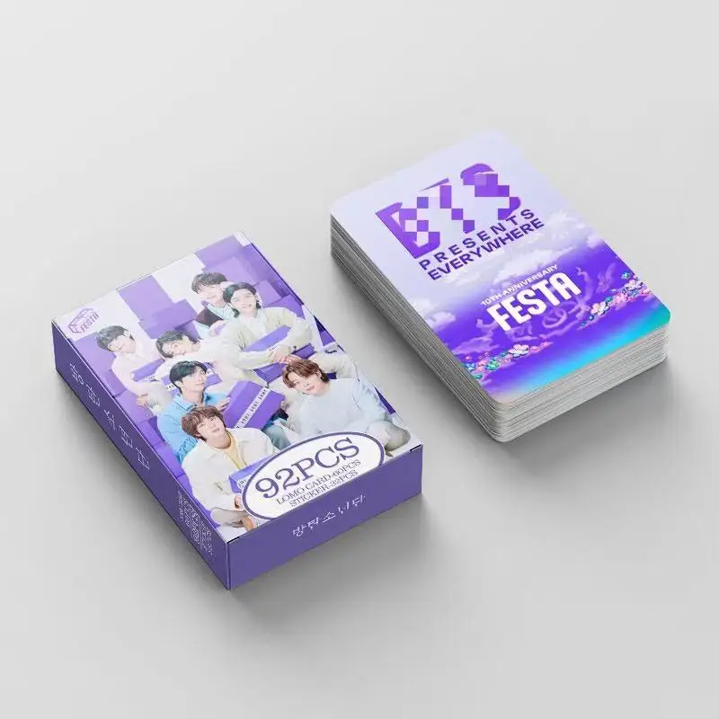 Смешанная 92 шт./коробка Популярная оптовая продажа lomo kpop Card HD печать двухсторонняя Корейская звезда Рождественская Подарочная открытка Художественная фото