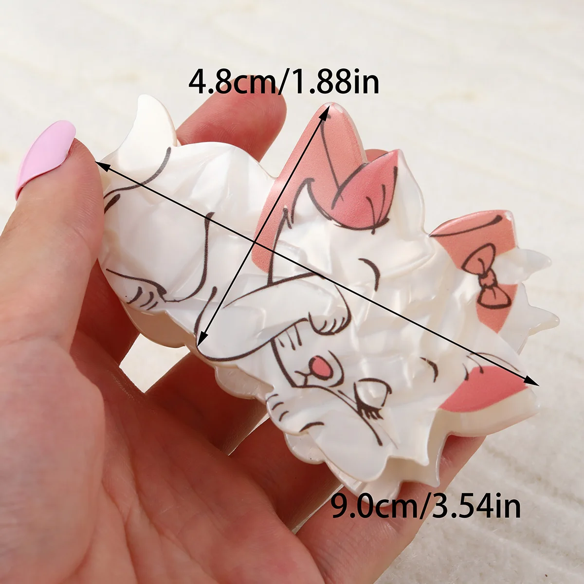 custom acetate hair clip sweet cute cat animal hair claw clip for girl