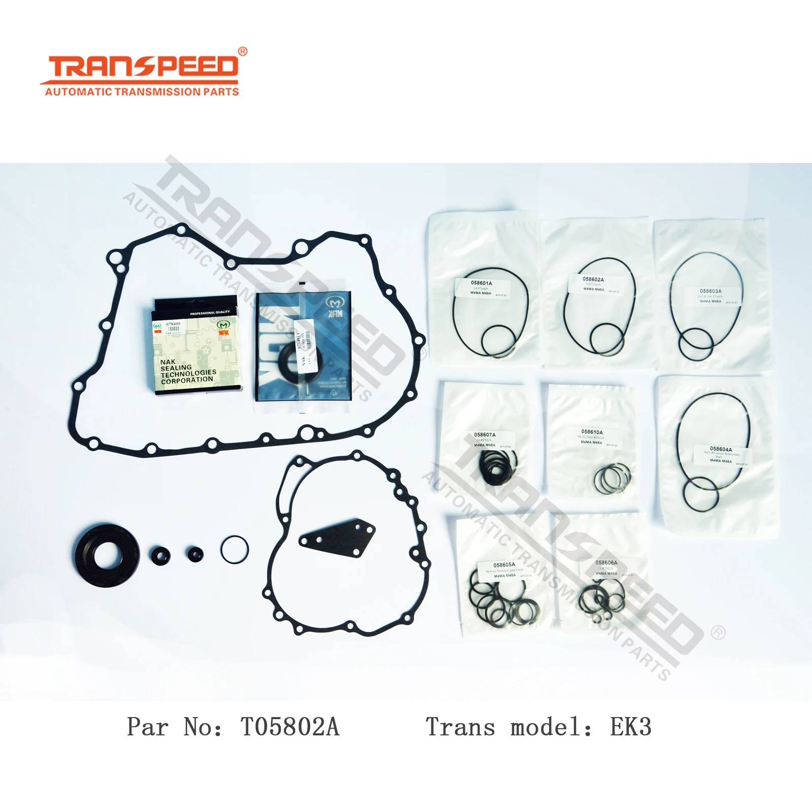 Transpeed M4MA A4RA B4RA EK3 automatic transmission gearbox master rebuilt kit T05800A