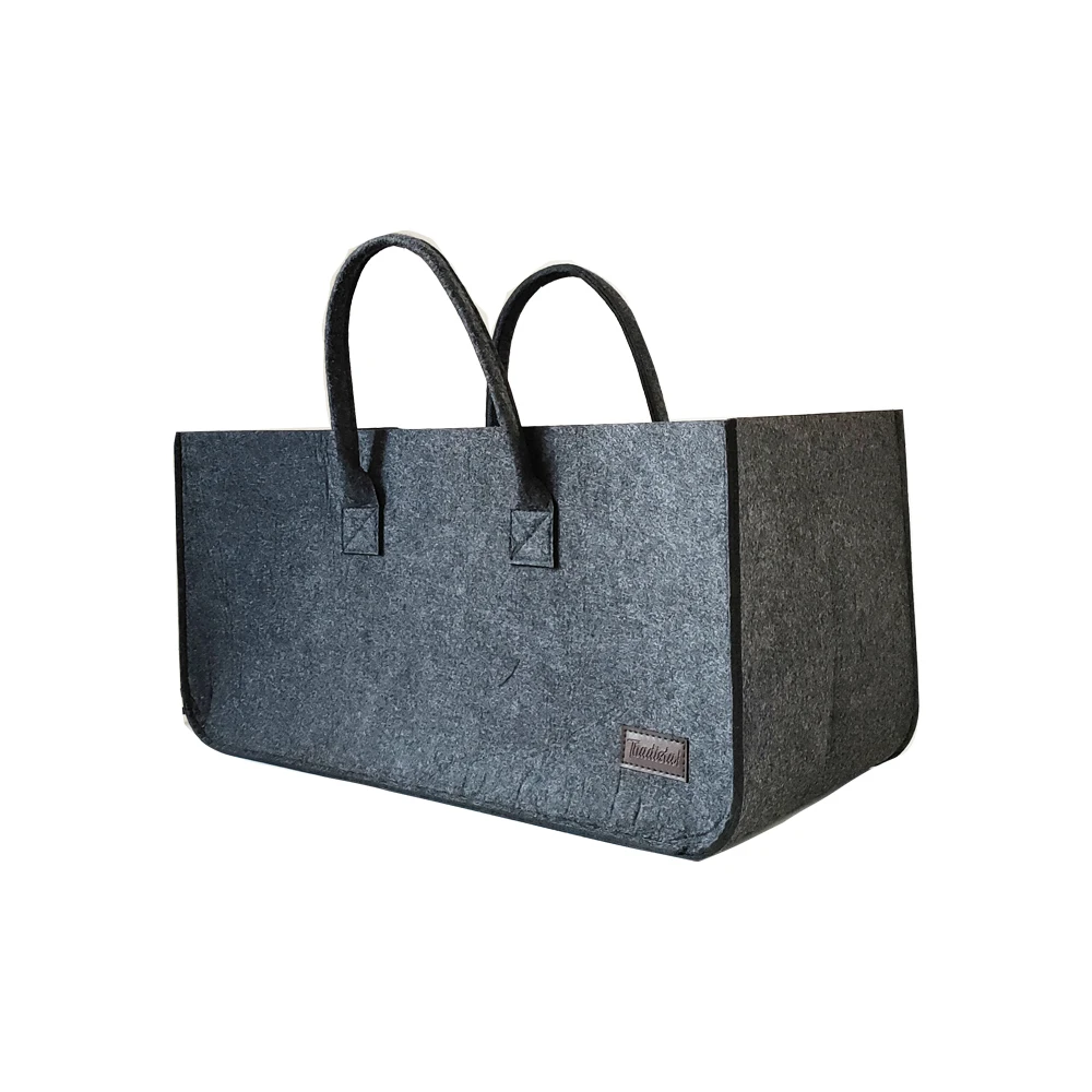 Reusable Custom Logo Eco-friendly Casual Large Capacity felt bag women felt tote bag handbags wool felt firewood bag