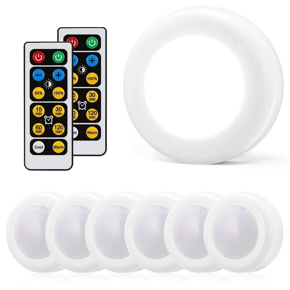 
Cabinet Light Wireless Dimmable Touch Sensor Dual Color LED Night Lamps Battery Power Remote Control Suitable for Kitchen Stair 