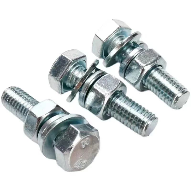 Carbon Steel Galvanized Gr4.8 Fasteners DIN933 DIN 931 DIN 601 Titanium Hexagon Head Bolt Cap Screw Nuts and Hex Bolts