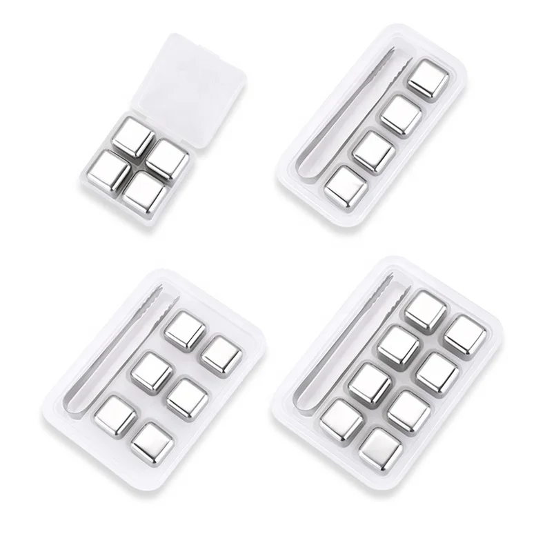 Reusable Chilling Whiskey ice stone cube Beverage Rocks stainless steel ice cubes