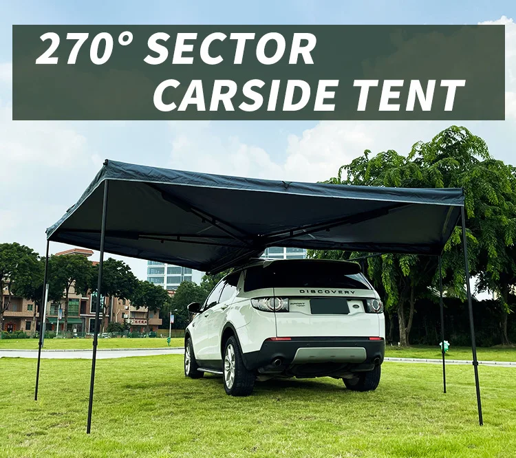 4X4 Retractable 270 Degree Awning Fox Retractable Car Camping Tents Aluminum Car Side Awning With LED Light