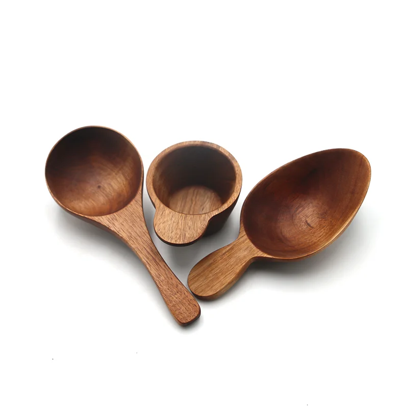 Mini Wooden Spoons Acacia Wood Scoops Salt Ice Cream Honey Coffee Tea Sugar Salt Jam Little Spoons dip serving spoons