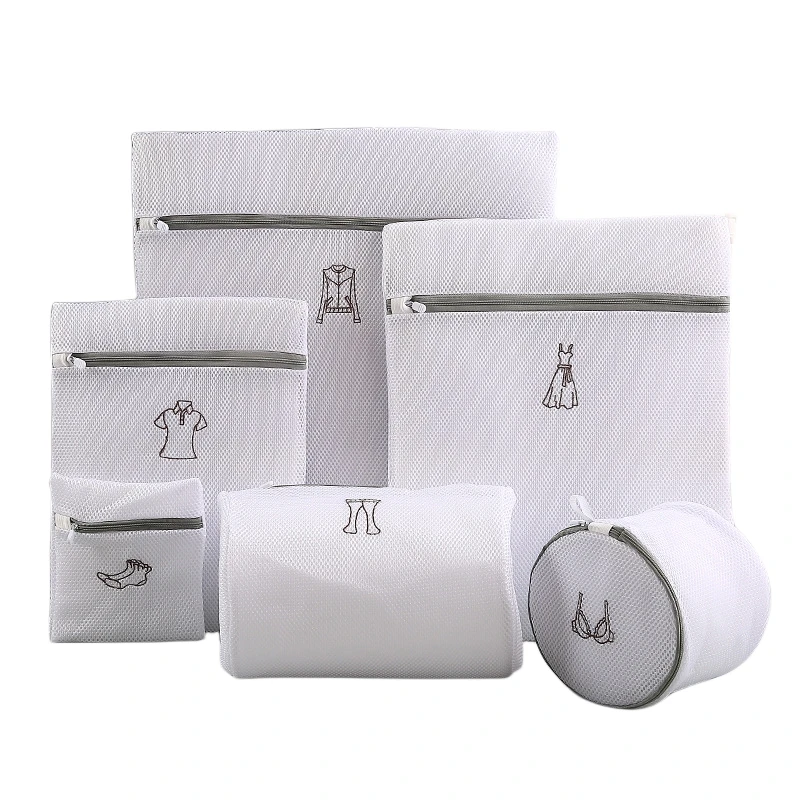 Embroidery Thickened Double Layer Bra Underwear Washing Bag Washing Mesh Bag Fabric Iron Free Opp Bag 100% Polyester Square