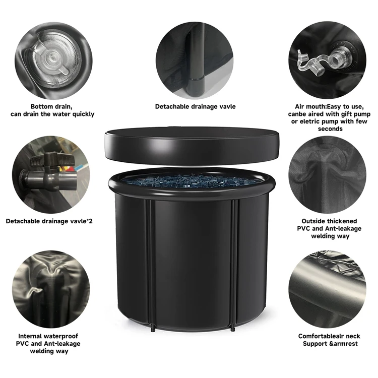 Hot Sale Athletes Portable Recovery Ice Water Bath PVC Inflatable 2 Person Cold plunge Ice Tub For Adults Portable Ice Bath