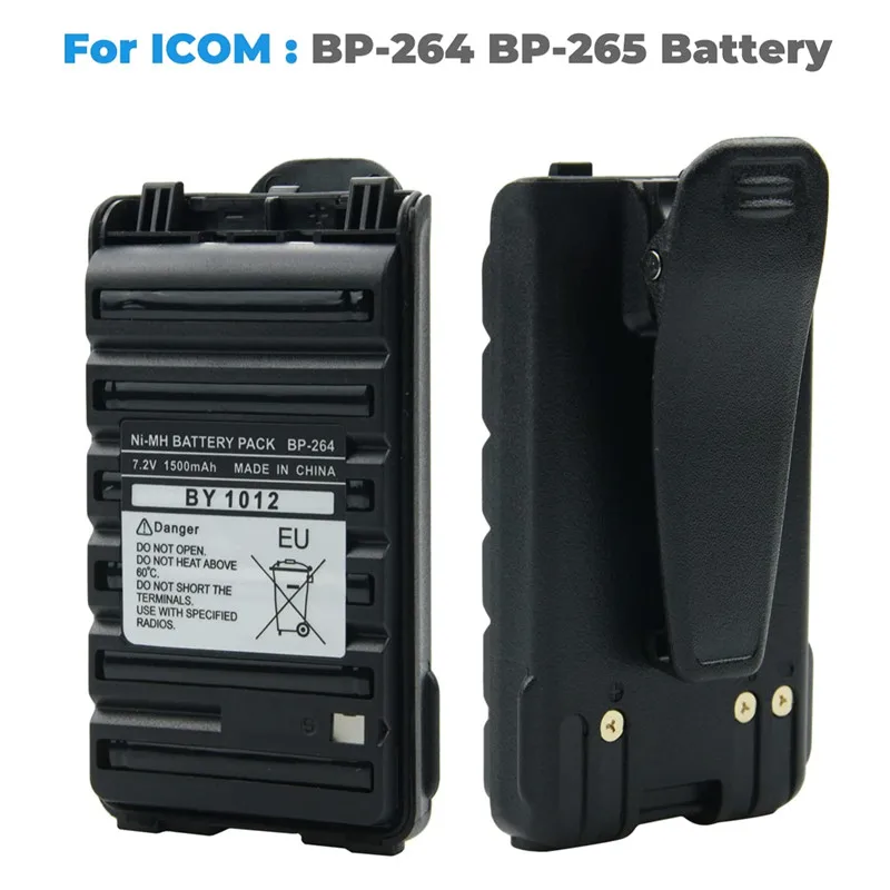 BP-264 7.2V 1500mAh Ni-MH Battery Compatible for ICOM V80 F3001 F3210 F4210 F3101D Radio Replacement Battery Pack