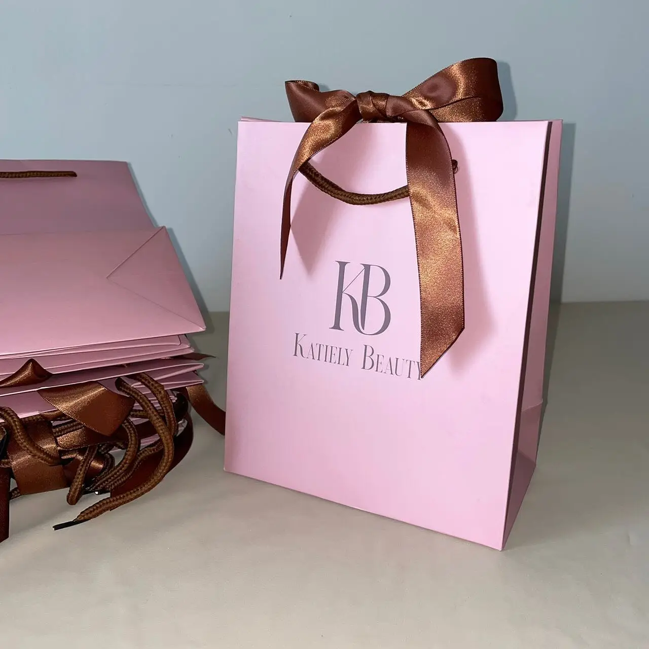 Custom Logo Matte Laminate Rope Chain Handle Black Special Euro Tote Shoppers Premium Gift Bags Eurotote Shopping Paper Bags