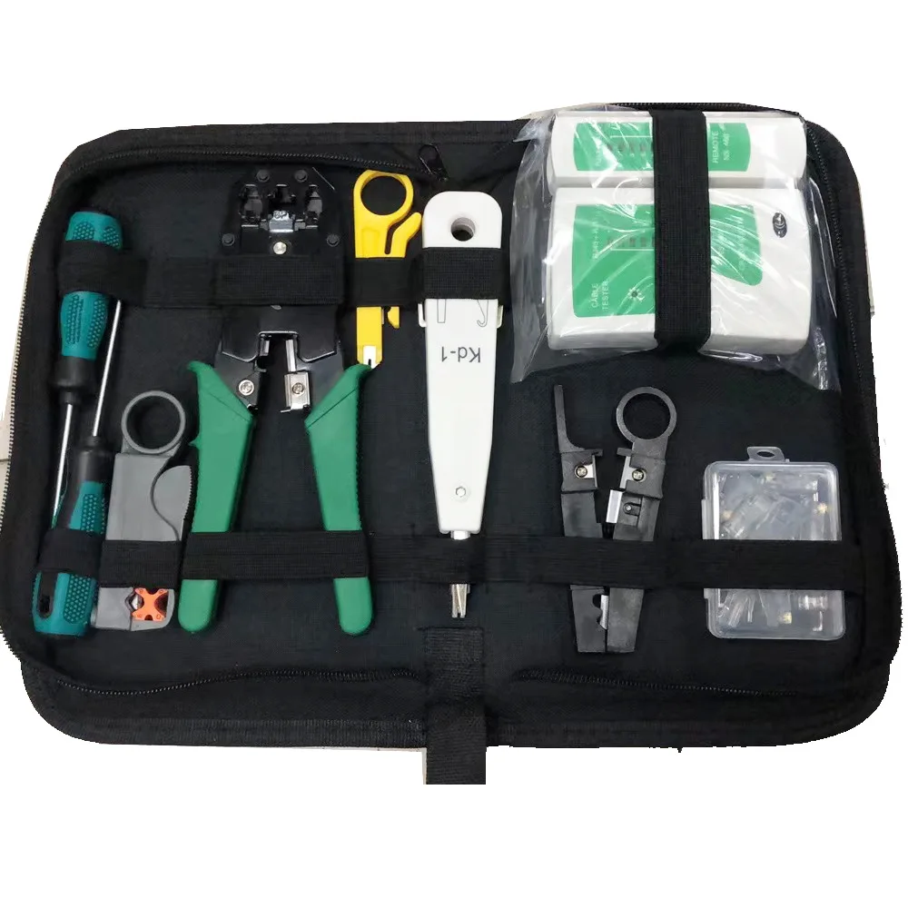 10 IN 1 Network Tool Kit Hardware Network Pliers Set three-purpose network cable pliers tester home maintenance kit set