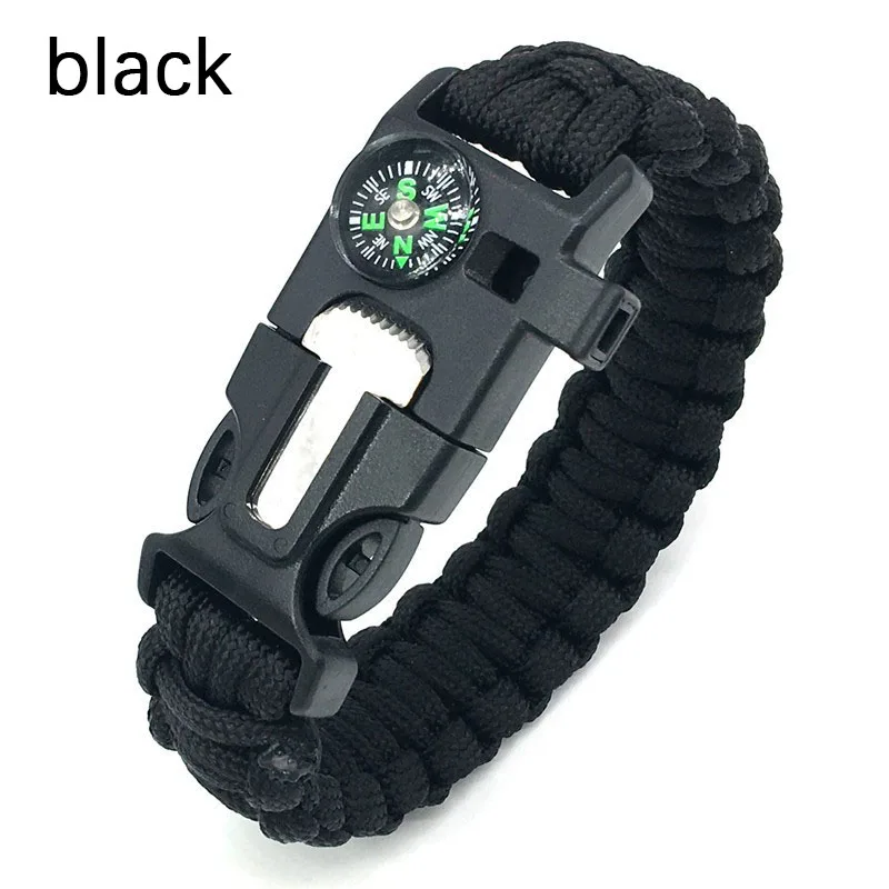 Seven-core Woven 5-in-1  Compass Hand Rope Outdoor Mountaineering Camping Emergency Survival Bracelet