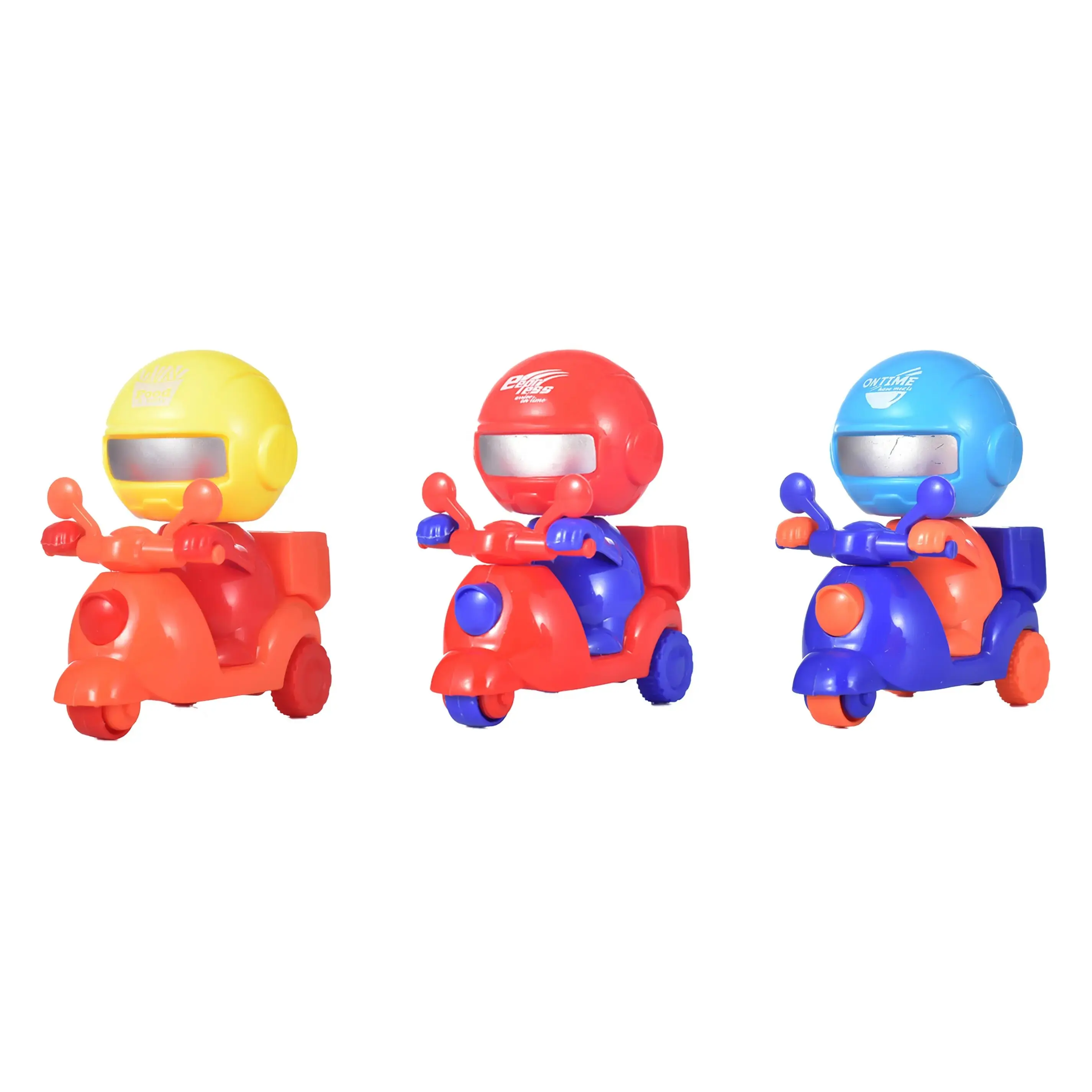 KUNYANG wholesale funny plastic person candy toys helmet cartoon pull back moto car friction function kids toys motorbikes