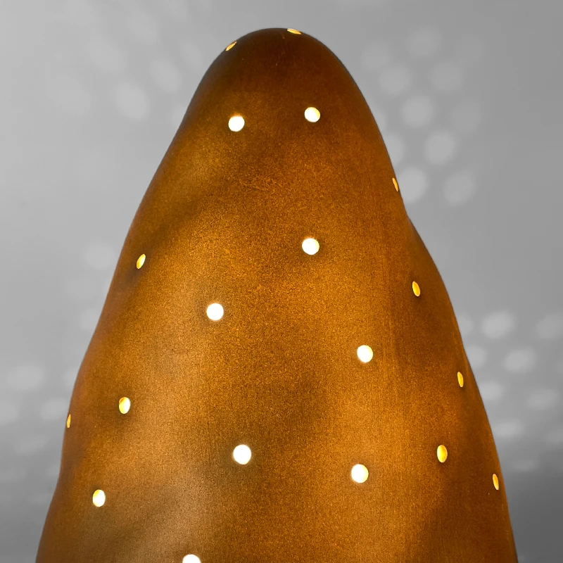 New arrival mushroom shape table desk light lamp gold porcelain indoor electric mushroom table lighting