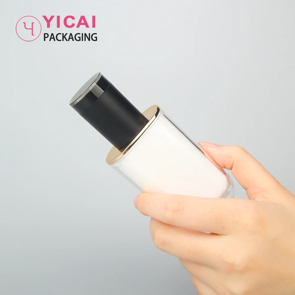 Custom Logo Korea Luxury 30ml Plastic Foundation Bb Cream Skin Care Cosmetic Acrylic Square Pump Bottles