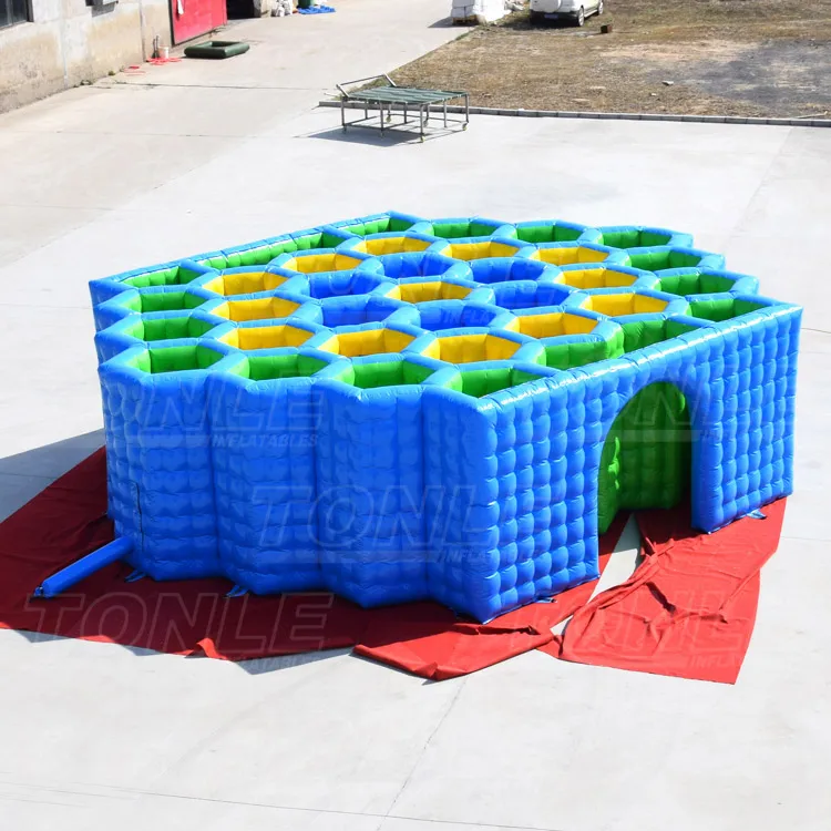 New design inflatable honeycomb maze game for kids