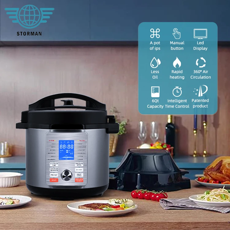 High Quality 6Qt Multicooker Vacuum 1000W 1500W Household Kitchen 2 In 1 Electric Pressure Cooker