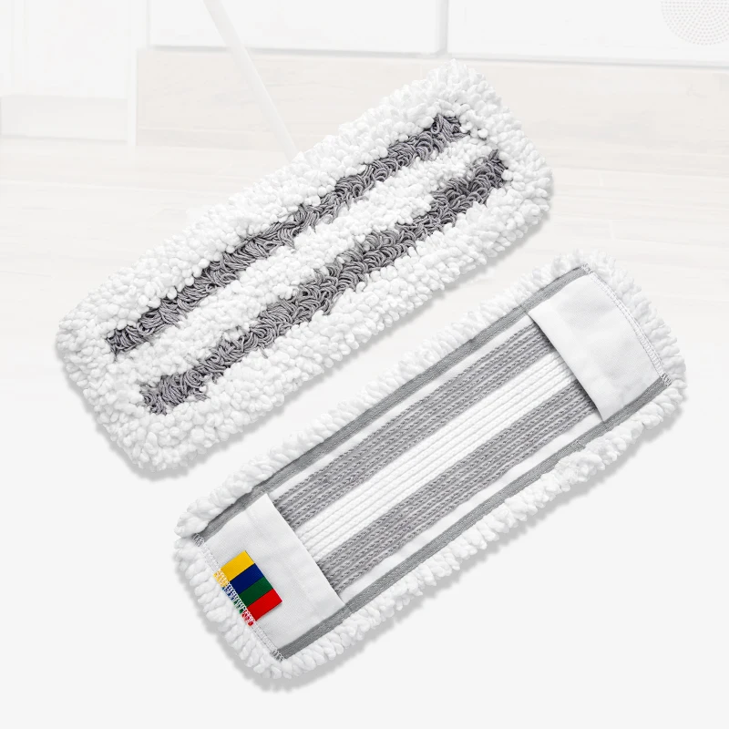 High absorbent Cleaning Flooring Dust Mop Commercial Industrial Cotton Microfiber Blend Wet Mop Refill Pocket style Flat Mop