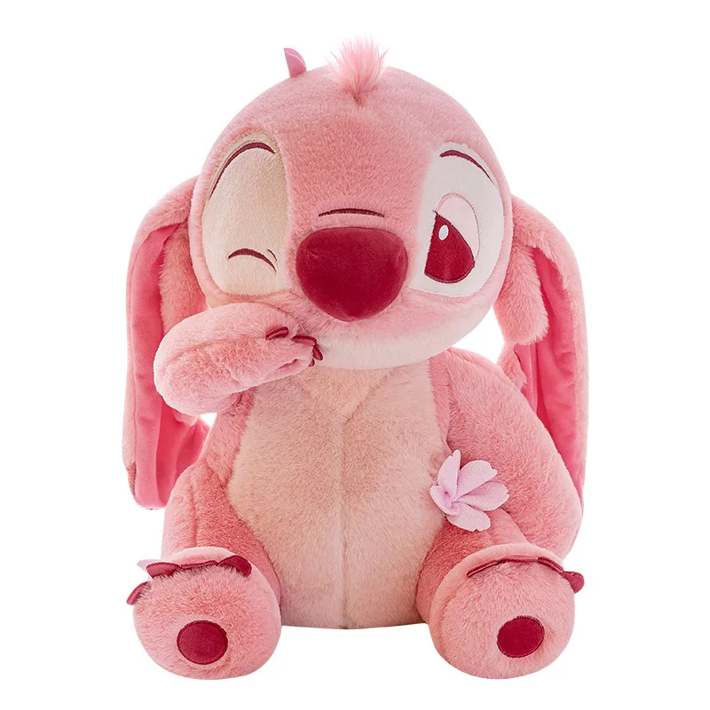 New cherry blossom doll Stitch plush toy Pink Stitch bear doll girl companion throw pillow