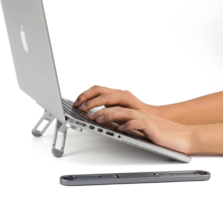 
2021 small and portable mobile office notebook base holder laptop computer foldable aluminium stand 
