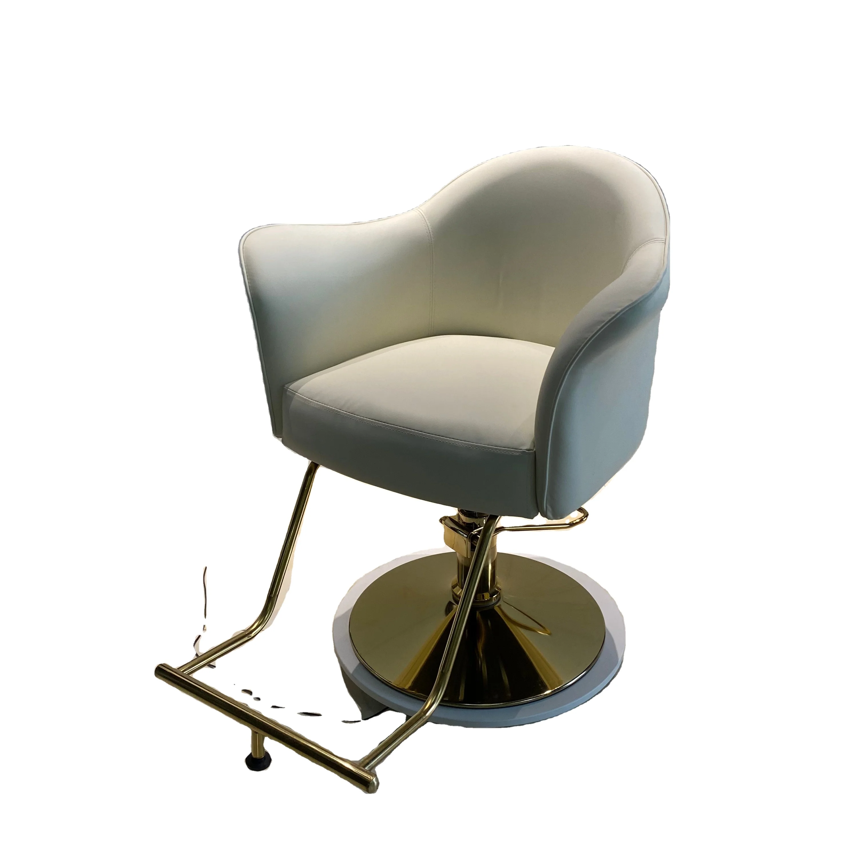 Hot Sell luxury cream white leather barber shop styling salon chair in Guangzhou