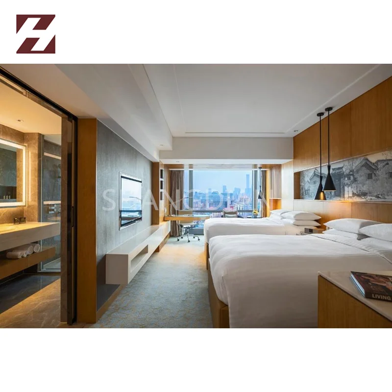 Foshan Customization Hotel Furniture Double-Bed Room 5 Star Hotel Suite