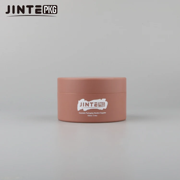 Custom Cosmetic Packaging  4oz 5oz 6oz 8oz Matte Brown Yellow PETG Cream Plastic jar with lids for Body Butter Silme Container