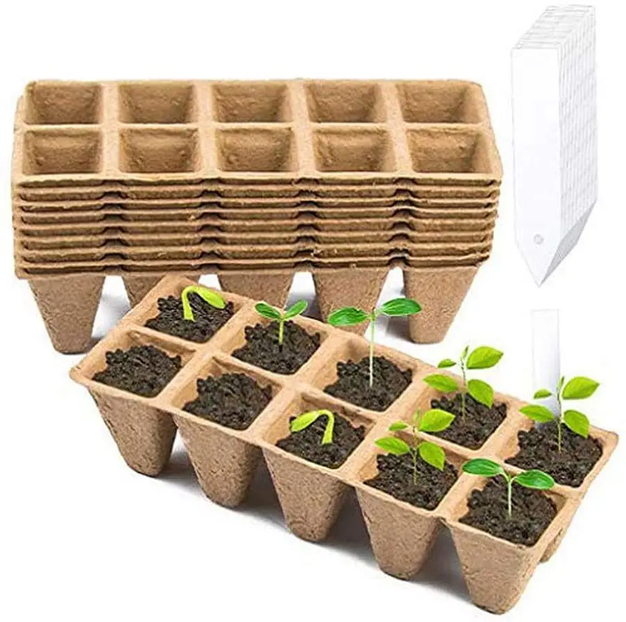 Paper Trays for Seedlings Molded Pulp Seedling Grow Box Seedling Planting Cups