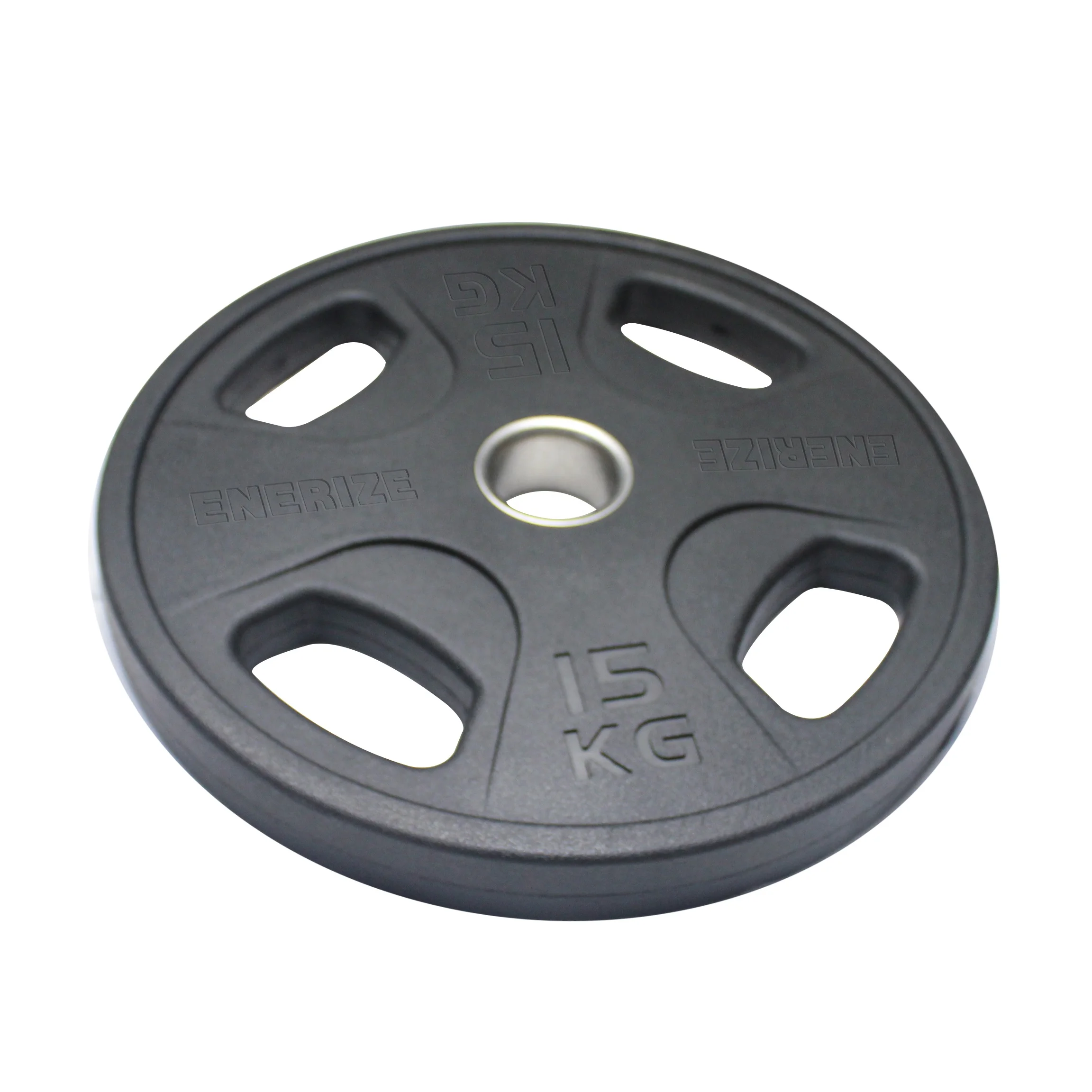 Wholesale Custom PU TPU PEV Gym 4 Grips Holes Weightlifting Barbell Plate Weight Disc Plate For Gym Exercise Competition