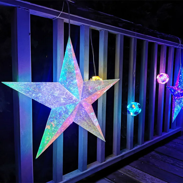Laser Props Five-pointed Star Decorations Shopping Window Decoration Outdoor Luminous Scene Atmosphere Layout Props Lights