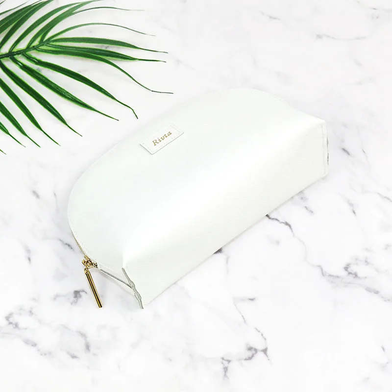 Wholesale Custom Logo High Quality New Arrival Waterproof Vegan Pu Recycled Leather Clutch Makeup Cosmetic Bag Organic