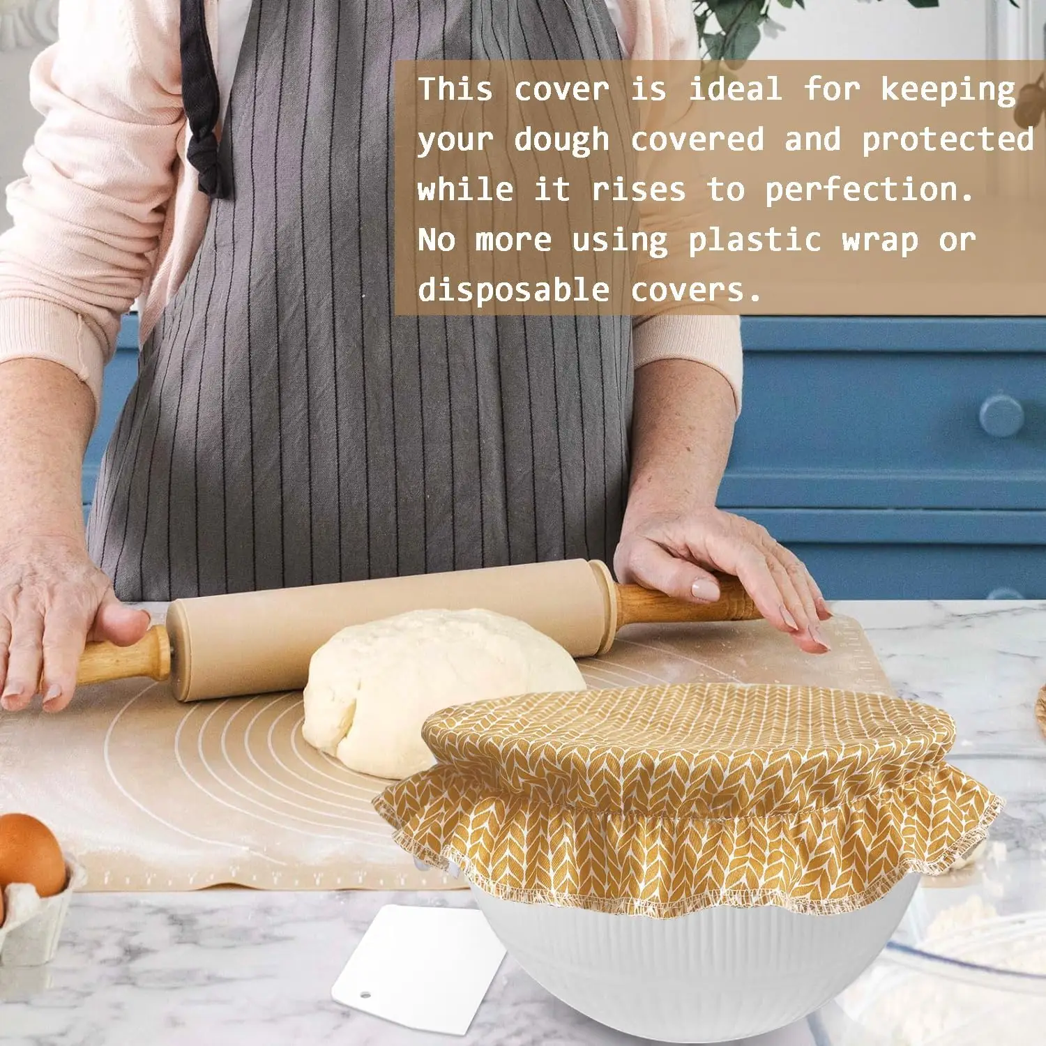 Homemade Bread With Cotton Bowl Cover Freezer Storage Bag Beeswax Bread Bag to Keep Fresh