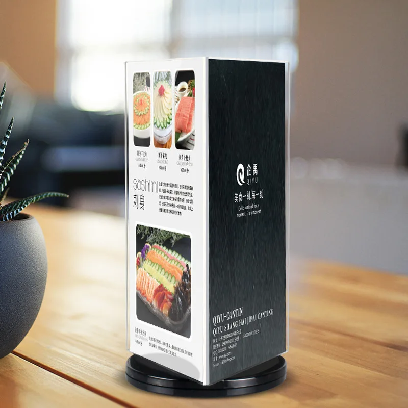 Ресторан вращающийся треугольник меню стенд акриловый стол держатель