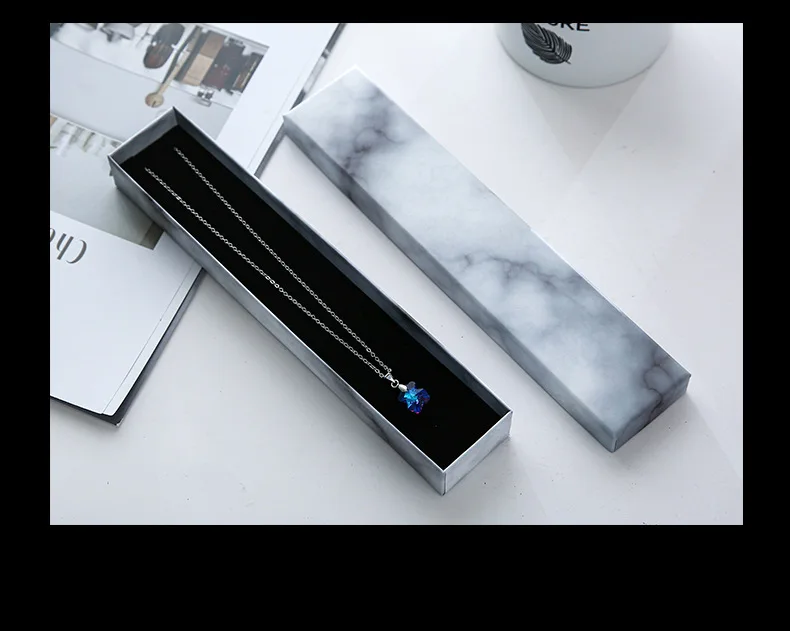 Wholesale Customize Square Marbling Jewelry Box Necklace Earrings Ring Bracelet Case Gift Packaging Box