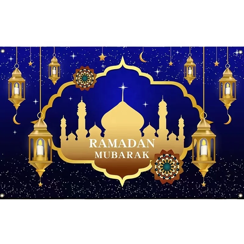 Islamic ramadan tapestry decoration cloth muslim wall background cloth eid moon print hanging cloth For Bedroom decorations