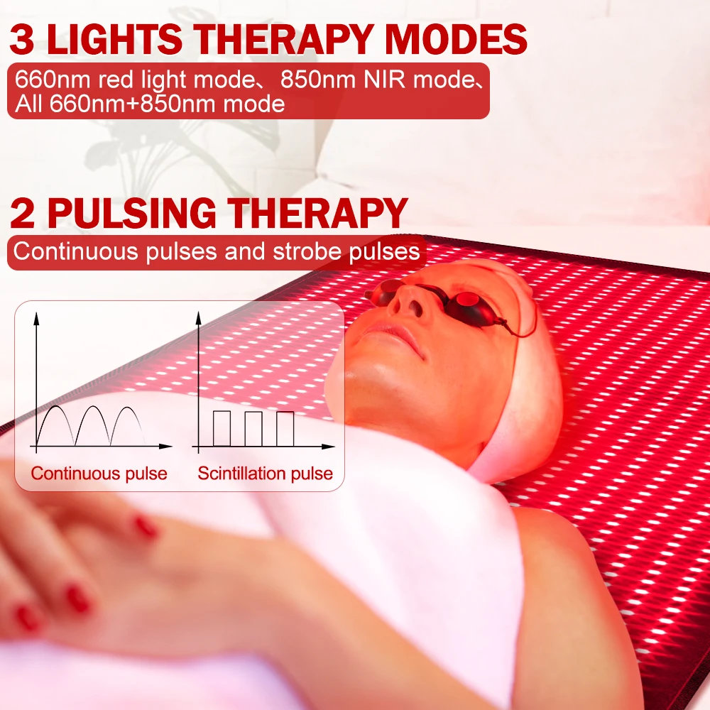 OEM ODM 1540pcs Large Near Infrared Light Therapy Device Blanket Belt 2 PULSING THERAPY LED red light therapy mat