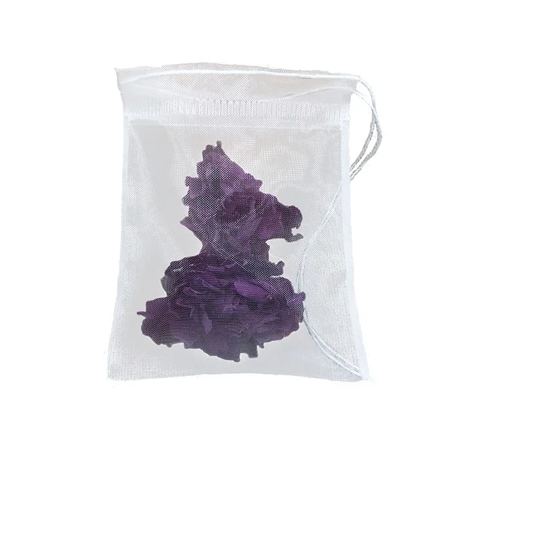 High Quality Nylon 5*6cm drawing line tea bag  disposable filter tea slag bag flower tea powder seasoning bag