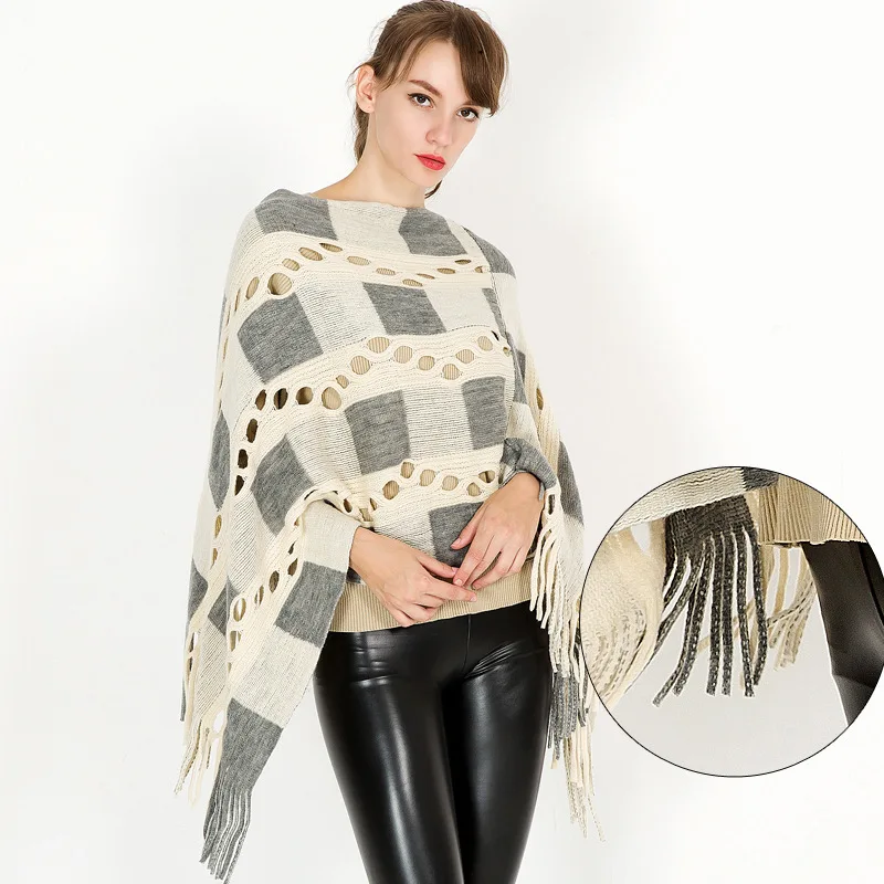 
Knitted lady winter wraps and shawls to keep warm acrylic new fashion thick winter scarves and ponchos 