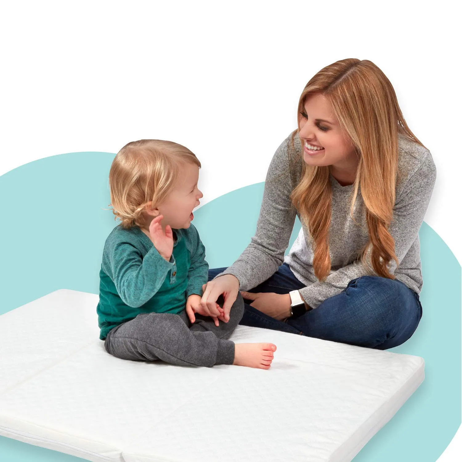 Baby Mattress with Soft Washable Breathable Cover Waterproof Soft 3 Fold Mattress Playpen Supportive Foam Core