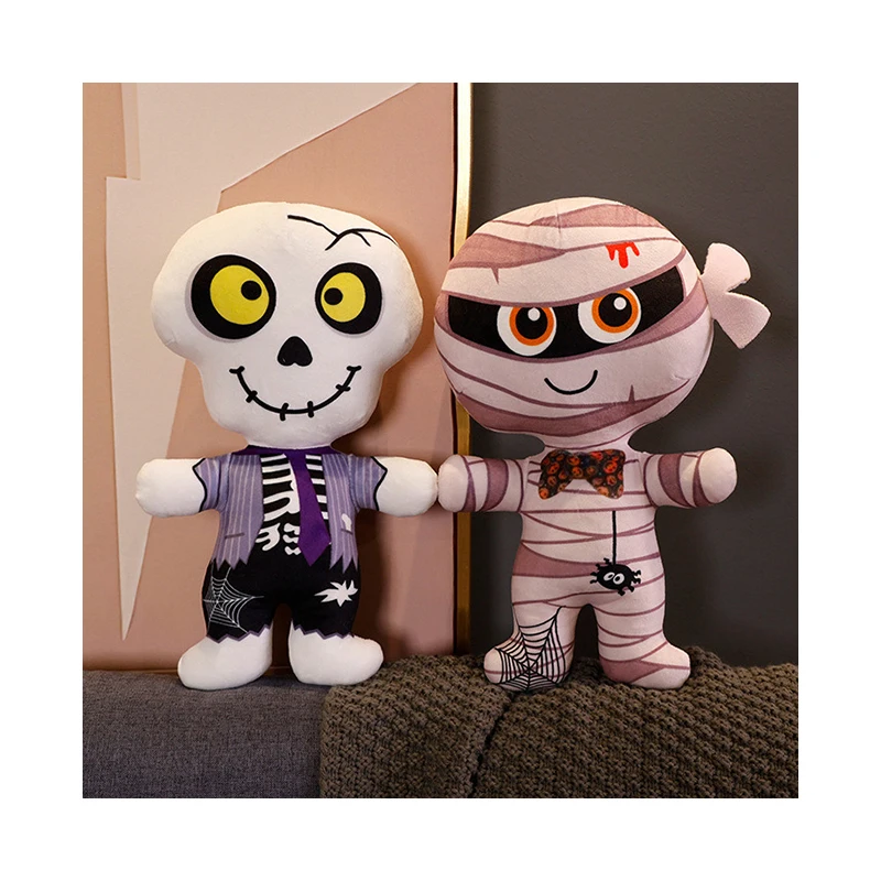 Halloween Pumpkin Ghost Plush Toy Stuffed Anime Figure Zombie Skeleton Vampire Doll Dark Series Party Decor Gift