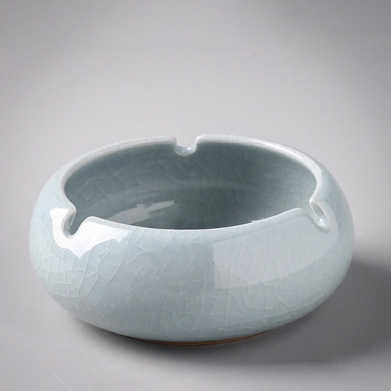 New Design Blue Brown Grey Color Elegant Support OEM ODM Ceramic Ashtray